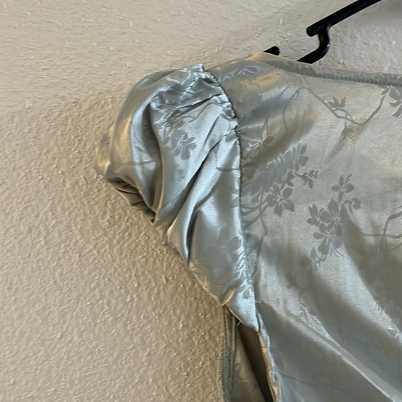 Cider Jacquard Satin Lace Light Sage Dress - Picture 4 of 4